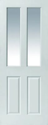 Internal Canterbury 2 Light (CLEAR GLASS) White Smooth Door