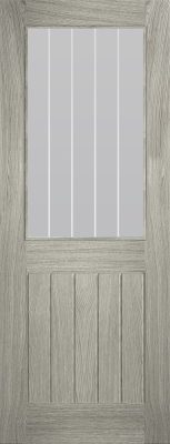 Internal Light Grey Pre-Finished Laminate Cottage (OBSCURE GLASS CLEAR LINES) Door