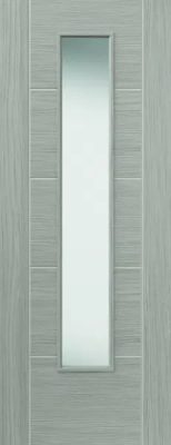 Internal Laminate Tigris (CLEAR GLASS) Light Grey Pre-Finished Door