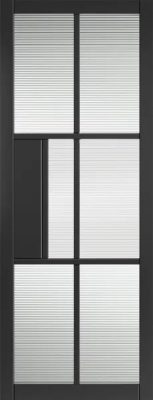 Internal Civic Black (REEDED GLASS) Pre-finished Door