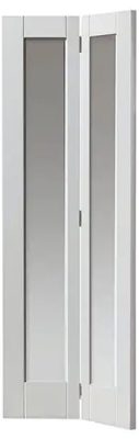 Internal Tobago Primed Smooth (CLEAR GLASS) White Bi-Fold Door