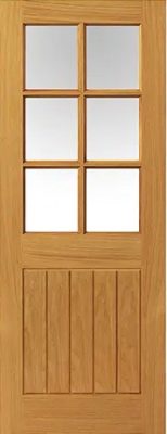 Internal Thames Oak 6 Light Pre-Finished (CLEAR GLASS) Door