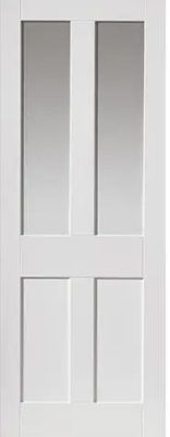 Internal Rushmore White Primed (CLEAR GLASS) Solid Core Door