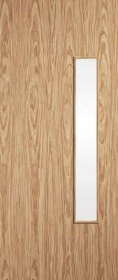 Internal Oak Flush 18G Pre-Finished (CLEAR GLASS) FD30 44mm Fire Door