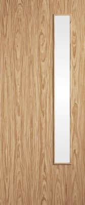 Internal Oak Flush 20G Pre-Finished (CLEAR GLASS) FD30 44mm Fire Door