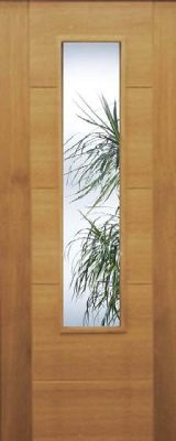 Internal Oak 5 Panel V Groove 1 Light (CLEAR GLASS) Pre-Finished Solid Core Door