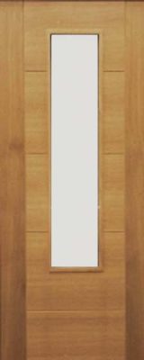 Internal Oak 5 Panel V Groove 1 Light (OBSCURE GLASS) Pre-Finished Door