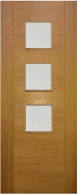 Internal Oak 5 Panel V Groove 3L (OBSCURE GLASS) Pre-Finished Door
