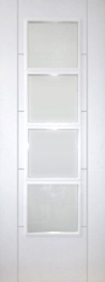 Internal White Primed Vancouver 4 Light (OBSCURE GLASS) Door