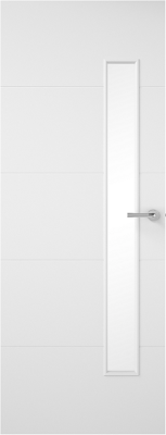 Internal White Premium Horizontal 4 Line Offset (CLEAR GLASS) Smooth Door