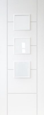 Internal White Primed Vancouver 3 Light (CLEAR GLASS) Semi Solid Core Door