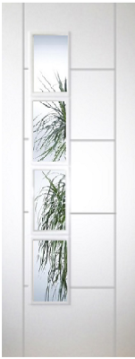 Internal White Primed Vancouver 4 Light (OFFSET CLEAR GLASS) Semi Solid Core Door
