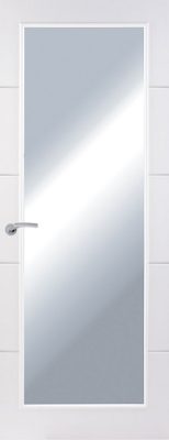 Internal White Premium Horizontal 4 Line (CLEAR GLASS) Smooth Door