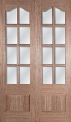 Hardwood IFG 50 Pair - Clear Bevelled Glass - Rebated - LPD