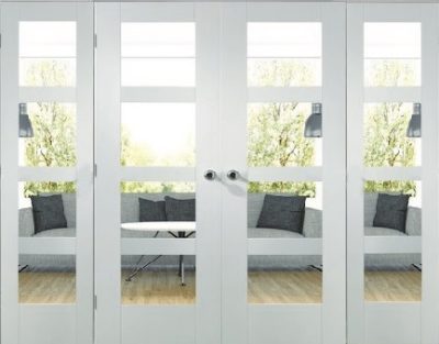 Easi-Frame with White Primed Shaker (CLEAR GLASS) Doors and Side Panels - XL