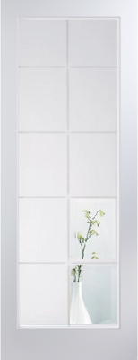 Internal White Primed Atherton 10 Light (CLEAR GLASS ETCHED LINES) Smooth Door