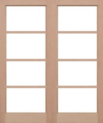 External Hemlock Pattern 70 Pair Un-glazed (No Glass) Un-finished - MB