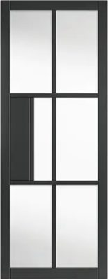 Internal Civic Black (CLEAR GLASS) Pre-finished Door
