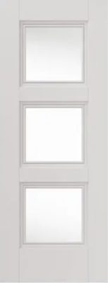 Internal White Primed Catton (CLEAR GLASS) Solid Core Door
