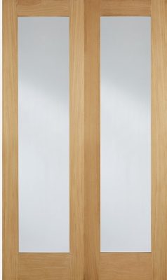 Oak Pattern 20 (CLEAR BEVELLED GLASS) Rebated Un-Finished -DF