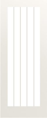 Internal White Primed Ely 1L Full (CLEAR GLASS GROOVED LINES) Solid Core Door
