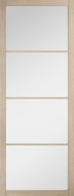 Internal Blonde Oak Pre-Finished (CLEAR GLASS) Soho Solid Core Door