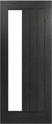 Internal Black Pre-Finished Solid Core Ely (CLEAR GLASS) Door