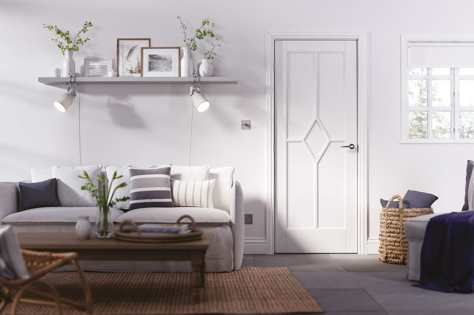 Internal White Primed Reims Solid Core Door - Image 2