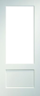 Internal White Primed Solid Core Madison (CLEAR GLASS) Smooth Finish Door