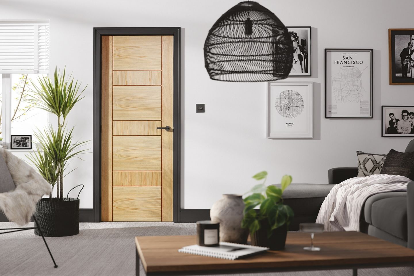 Internal Oak Edmonton Solid Core Pre Finished Door - Image 2