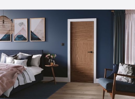 Internal Walnut Tres Pre-Finished FD30 44mm Fire Door - Image 2