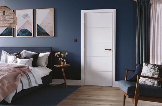 Internal White Horizontal Four Line FD30 44mm Fire Door - Image 2