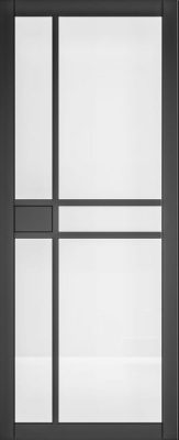 Internal Dalston Black (CLEAR GLASS) Pre-Finished Door