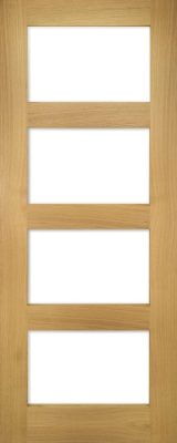 Internal Oak Coventry (CLEAR GLASS) Pre-Finished FD30 44mm Fire Door