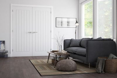 Internal White Primed Ely Rebated Door Pair