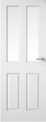 Internal White Primed 2 Light 2 Panel (CLEAR GLASS) Woodgrain Door