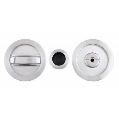 Internal Pocket Door Round Bathroom Lock Satin Chrome