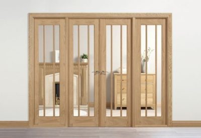 Internal Oak Lincoln W8 (CLEAR GLASS) Un-Finished Room Divider