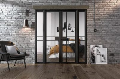 Internal Black Greenwich Pre-Finished W6 (CLEAR GLASS) Room Divider