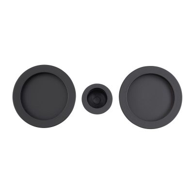 Internal Pocket Door Round Handle Matt Black