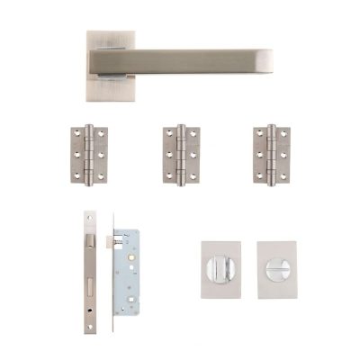 Internal Argo Satin Nickel Chrome Slim Bathroom Kit