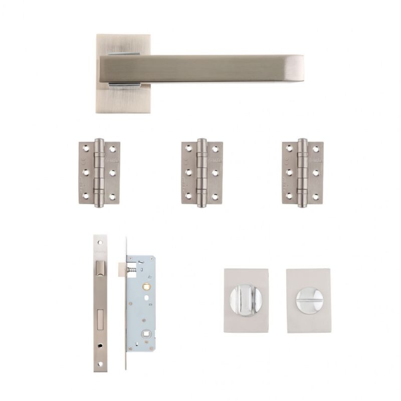 Internal Argo Satin Nickel Chrome Slim Bathroom Kit