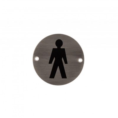 3 inch Round Steel Male Pictogram Sign