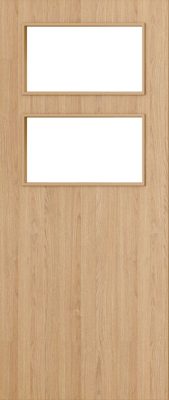 Internal Flush Oak D02 Glazed Pre-Finished FD30 44mm Firedoor