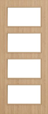 Internal Flush Oak D04 Glazed Pre-Finished FD30 44mm Fire Door