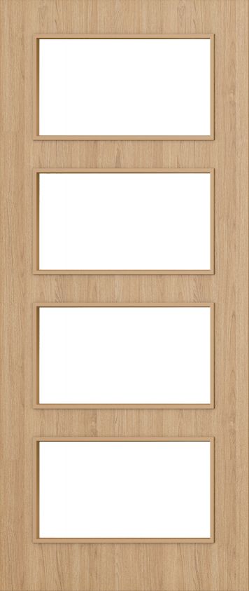 Internal Flush Oak D04 Glazed Pre-Finished FD30 44mm Fire Door