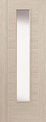 Internal Laminate Tigris (CLEAR GLASS) Ivory Pre-Finished Door