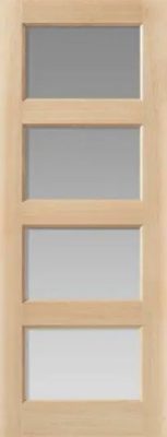 Internal Oak Pattern 50 Mersey (CLEAR GLASS) Un-Finished FD30 44mm Fire Door
