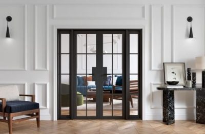 Internal Black Malvern W6 Pre-Finished (CLEAR GLASS) Room Divider