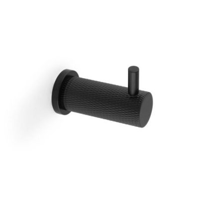 Internal Matt Black Knurled Coat Hook